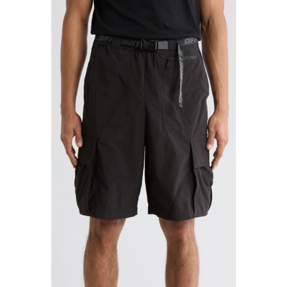 OFF WHITE Off Industrial Belt Cargo Shorts Large